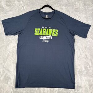 New Era Seattle Seahawks Football NFL Team Apparel XL T-Shirt Navy Green